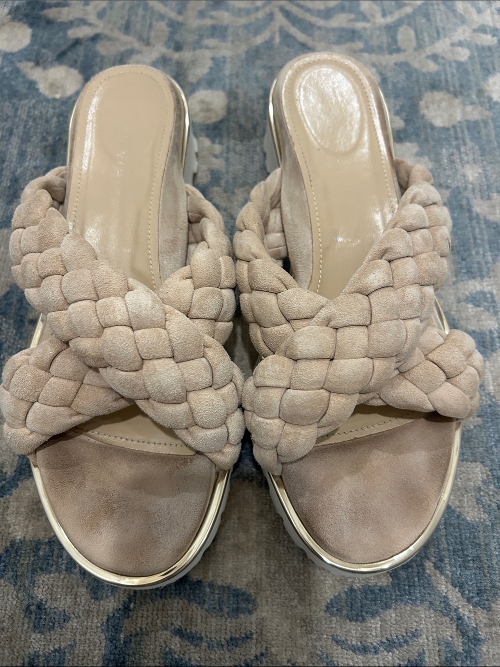 Women’s Braided Slide Sandals in Beige - Comfortable Summer Slip-Ons